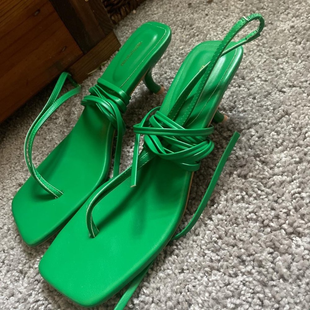 Green Nasty Gal Kitten Heels
